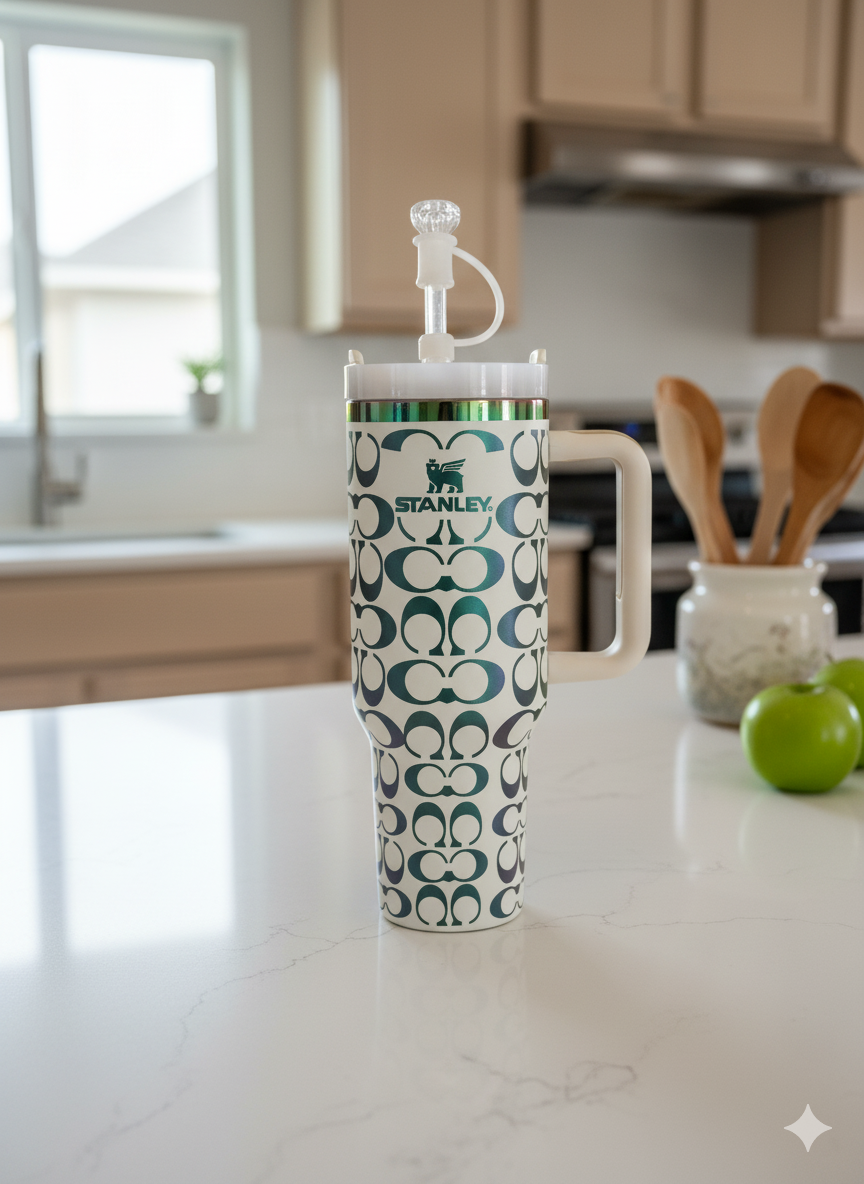 Luxury H2.0 Doppelset Thermobecher 1,18 l – Mit Strohhalm & Schlüsselanhänger