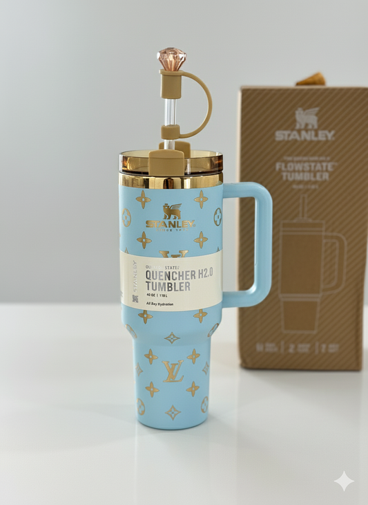 Luxury-inspirierter 1,18 l Edelstahl Thermobecher – Hellblau