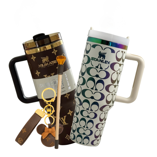 Luxury H2.0 Doppelset Thermobecher 1,18 l – Mit Strohhalm & Schlüsselanhänger