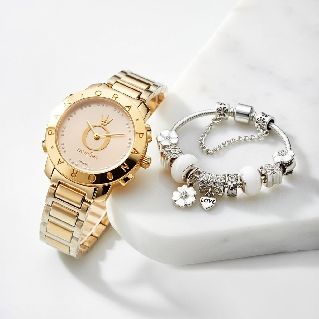 Damen Uhr & Armband Set – Elegantes Geschenkset